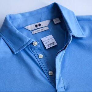 NWT JOSEPH ABBOUD Liquid Soft Blue Polo Shirt